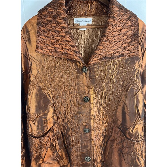 General Apparel Women’s Size Small Copper Evening Event Coat Jacket Pockets - Picture 2 of 8